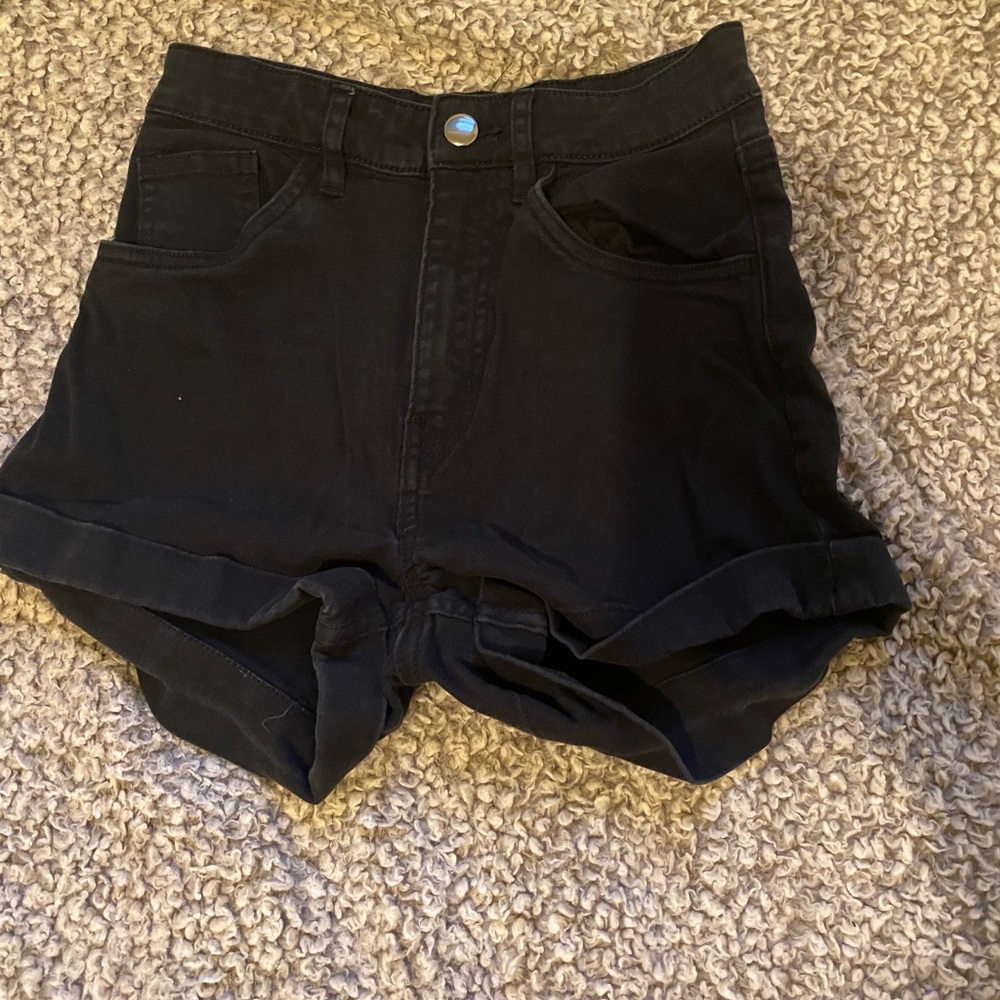 High waisted black shorts
